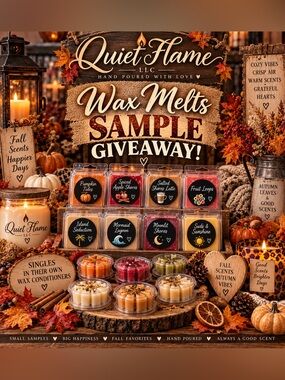 Quiet Flame Homemade Fall Wax Melts/ Tarts 2OZ Samples